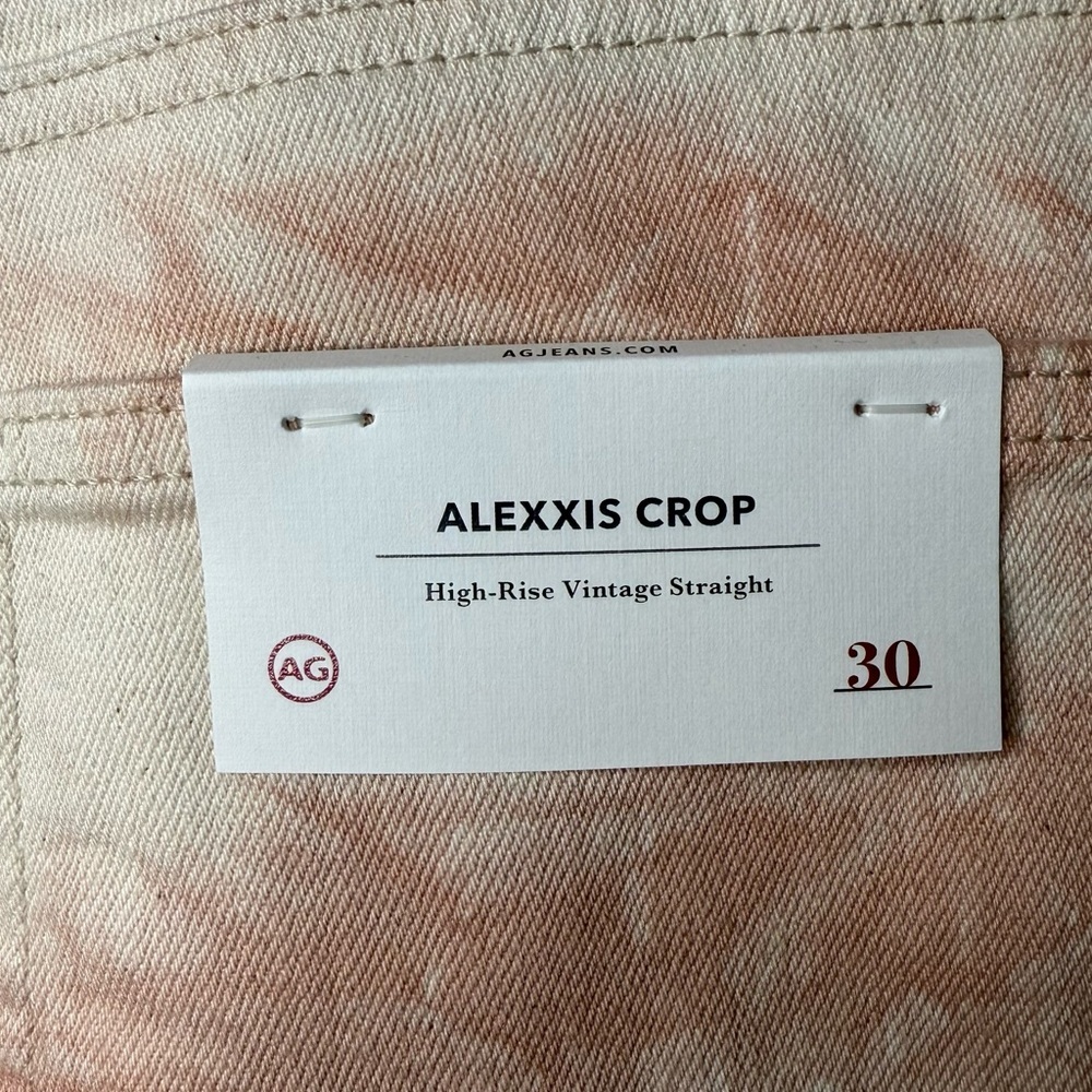AG Alexxis Mauve Orchid High Waist Straight Leg Crop Jeans - Sz 30, NWT - Picture 9 of 16